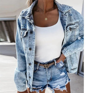 Ripped Denim Shorts - MRC STORE