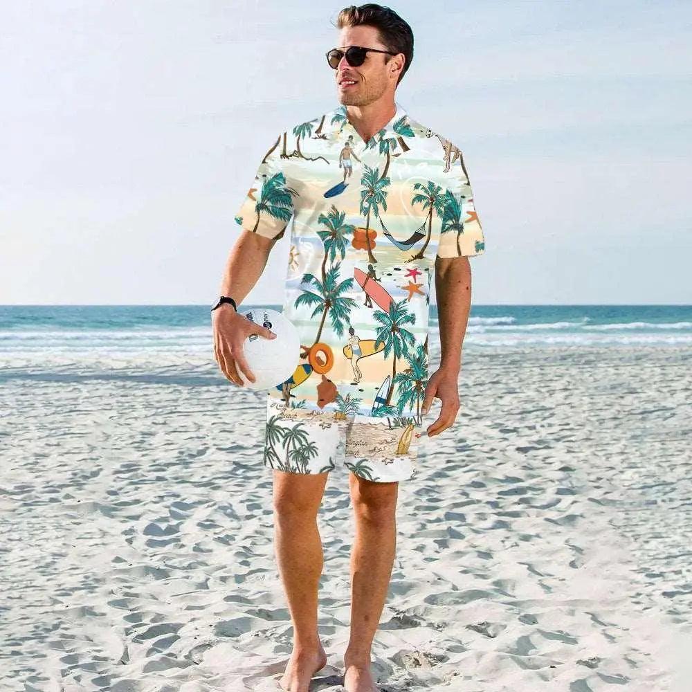 Beach Travel Printed Shorts Set - MRC STORE