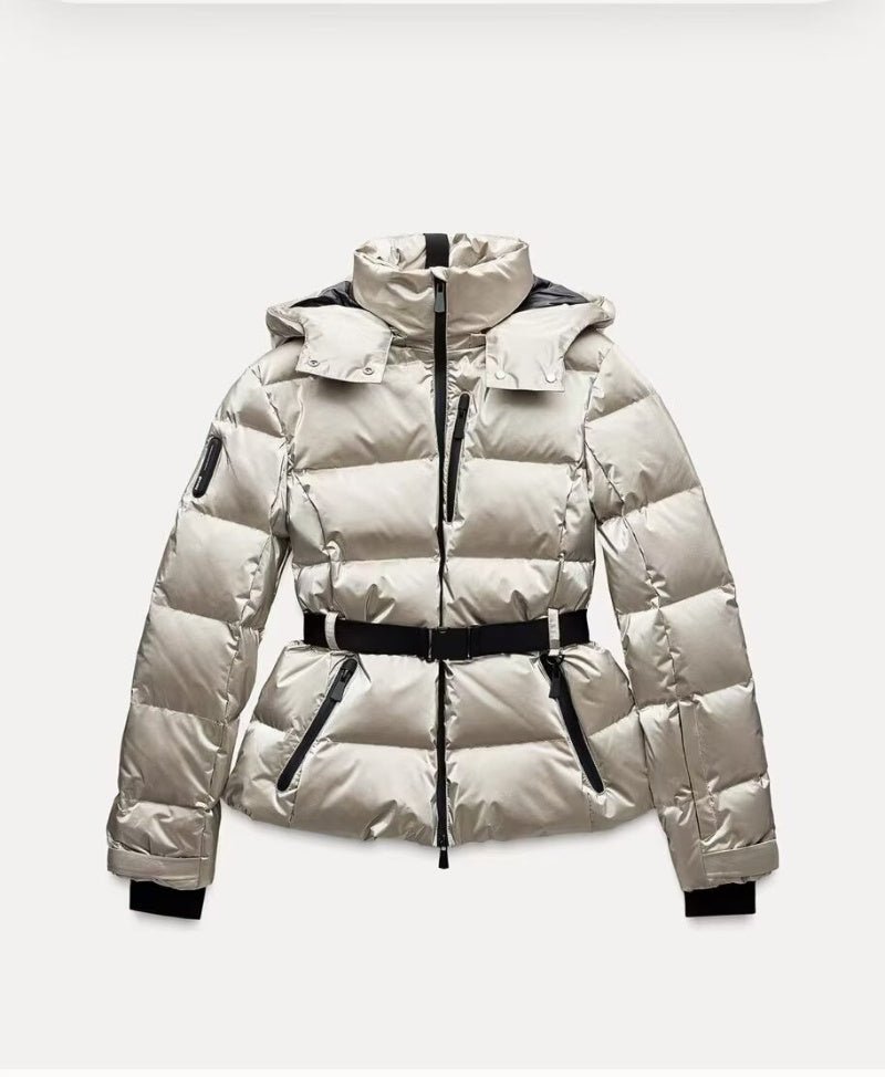 Belted Stand Collar Ski Puffer Jacket - MRC STOREJacketsMRC STOREBelted Stand Collar Ski Puffer Jacket MRC STORE 120.99MRC STORECJWJ261267412LOChampagneL