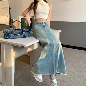 Slimming Denim Fishtail Skirt - MRC STORE