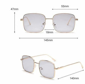Big Square Vintage Sunglasses with Transparent Frame - MRC STORE