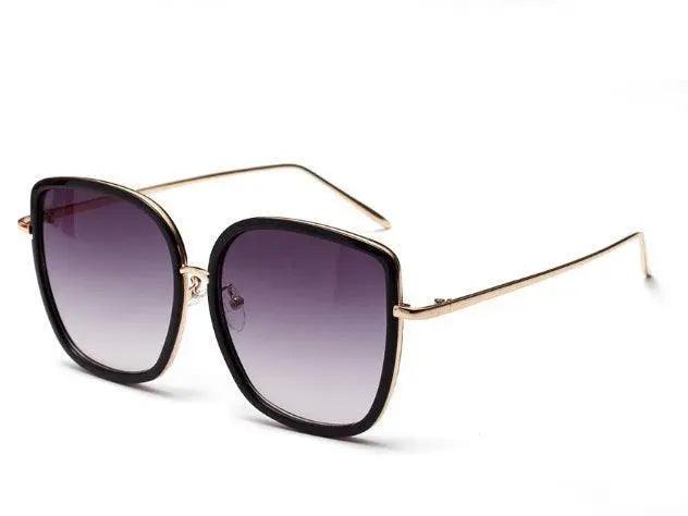 Big Square Vintage Sunglasses with Transparent Frame - MRC STORE