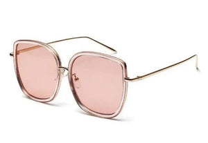 Big Square Vintage Sunglasses with Transparent Frame - MRC STORE