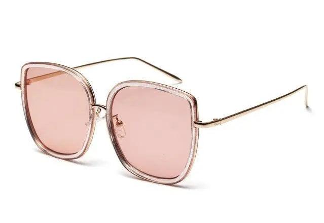 Big Square Vintage Sunglasses with Transparent Frame - MRC STORE