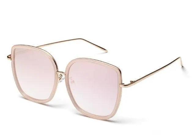Big Square Vintage Sunglasses with Transparent Frame - MRC STORE