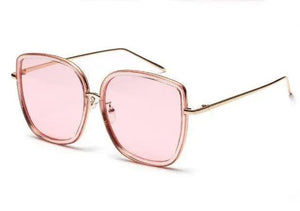 Big Square Vintage Sunglasses with Transparent Frame - MRC STORE