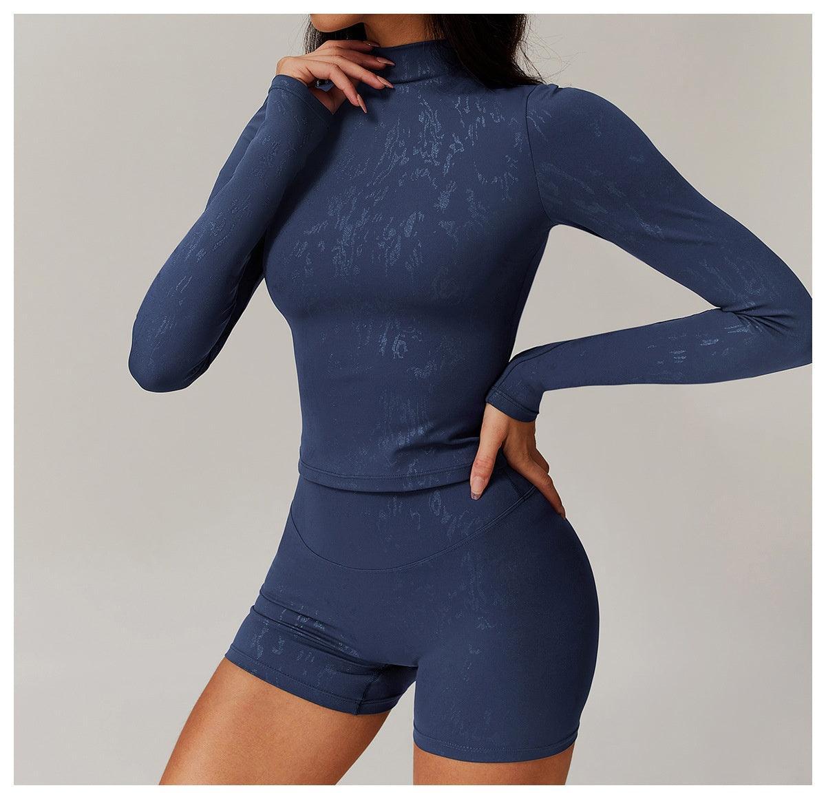 Bronzing Yoga Top Long sleeved Top – Stylish Activewear for Fitness and Beyond - MRC STORE