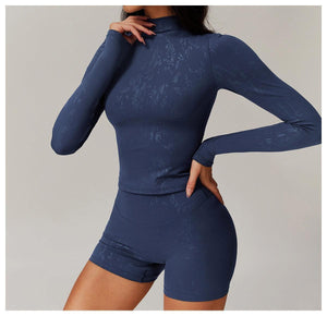 Bronzing Yoga Top Long sleeved Top – Stylish Activewear for Fitness and Beyond - MRC STORE