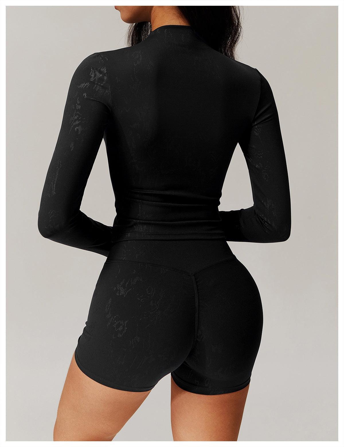 Bronzing Yoga Top Long sleeved Top – Stylish Activewear for Fitness and Beyond - MRC STORE