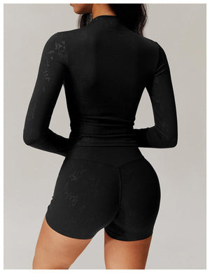 Bronzing Yoga Top Long sleeved Top – Stylish Activewear for Fitness and Beyond - MRC STORE