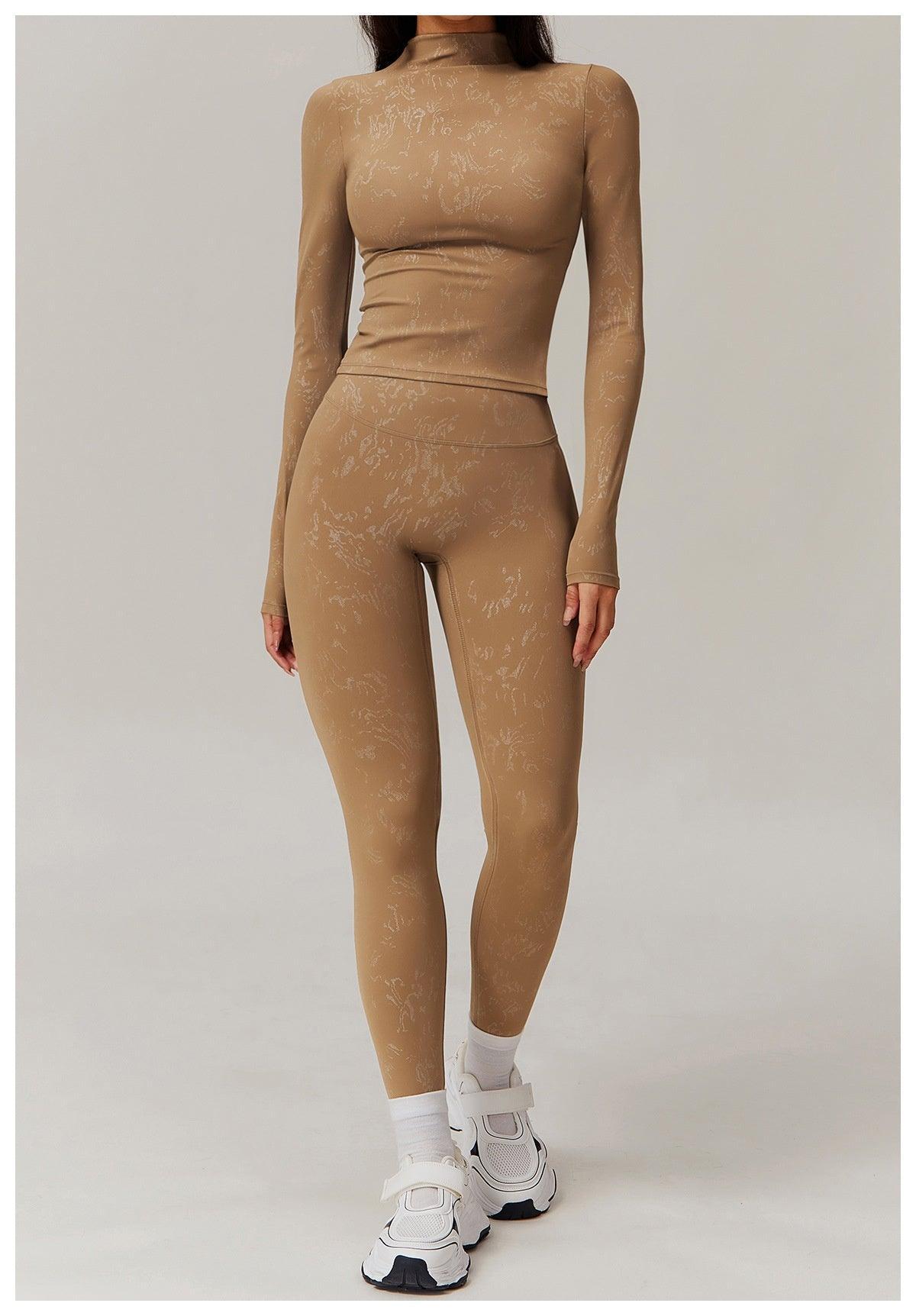 Bronzing Yoga Top Long sleeved Top – Stylish Activewear for Fitness and Beyond - MRC STORE