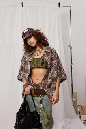 Brown Plaid Shirt - MRC STORE