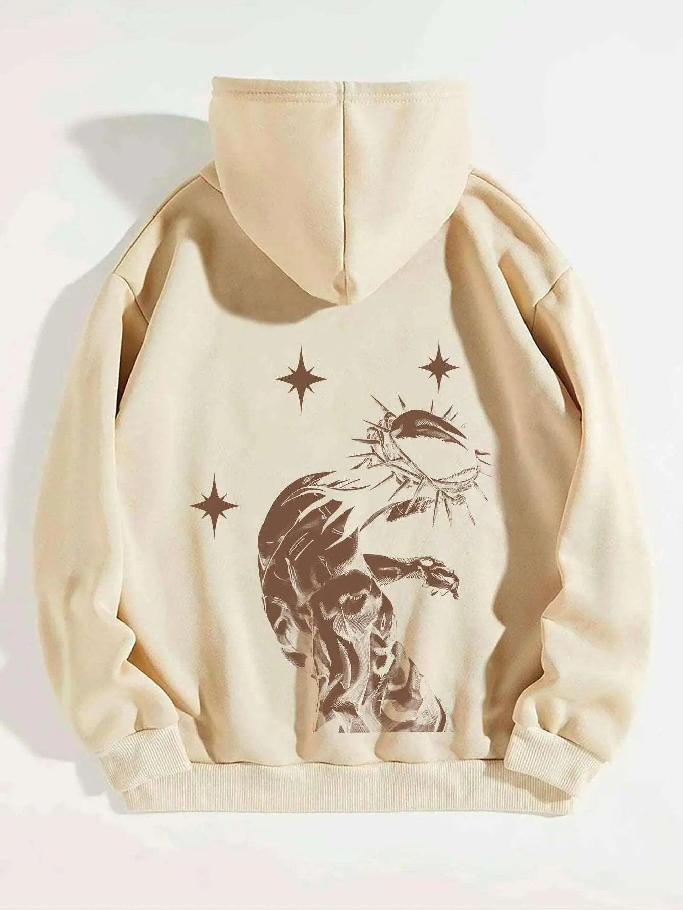 Brushed Lettered Jesus Print Hoodie - MRC STORE