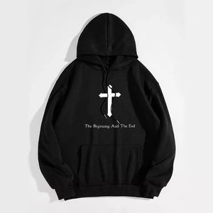 Brushed Lettered Jesus Print Hoodie - MRC STORE