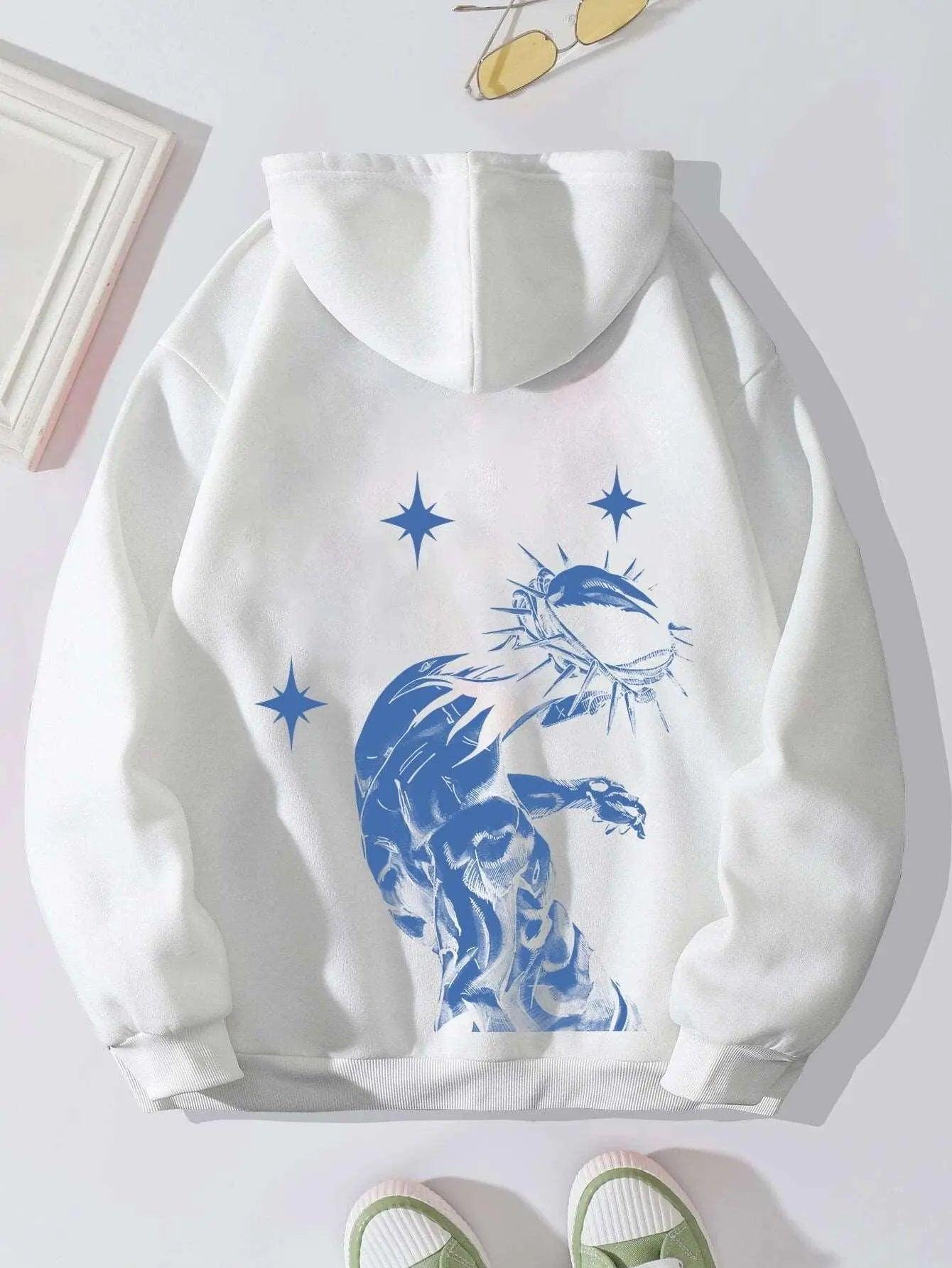 Brushed Lettered Jesus Print Hoodie - MRC STORE