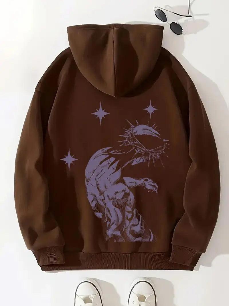 Brushed Lettered Jesus Print Hoodie - MRC STORE