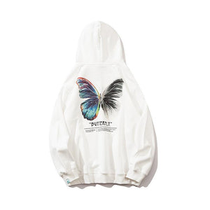 Butterfly Print Cotton Hoodie - MRC STORE