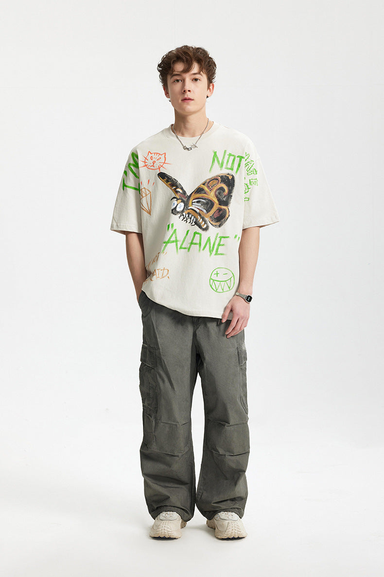 Men’s Graffiti T-Shirt - Loose Cartoon Print My Store