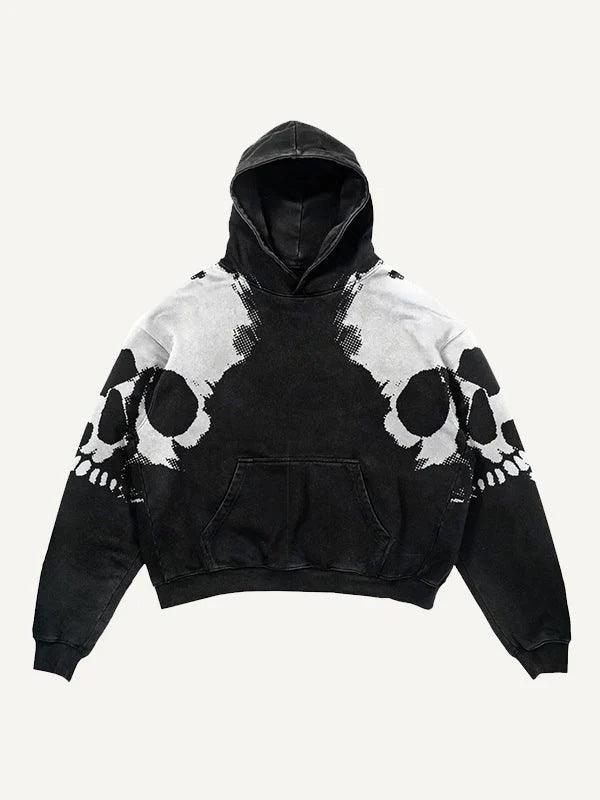 Colorblock Skull Print Pocket 3D Hoodie - Multiple Colors - MRC STORE