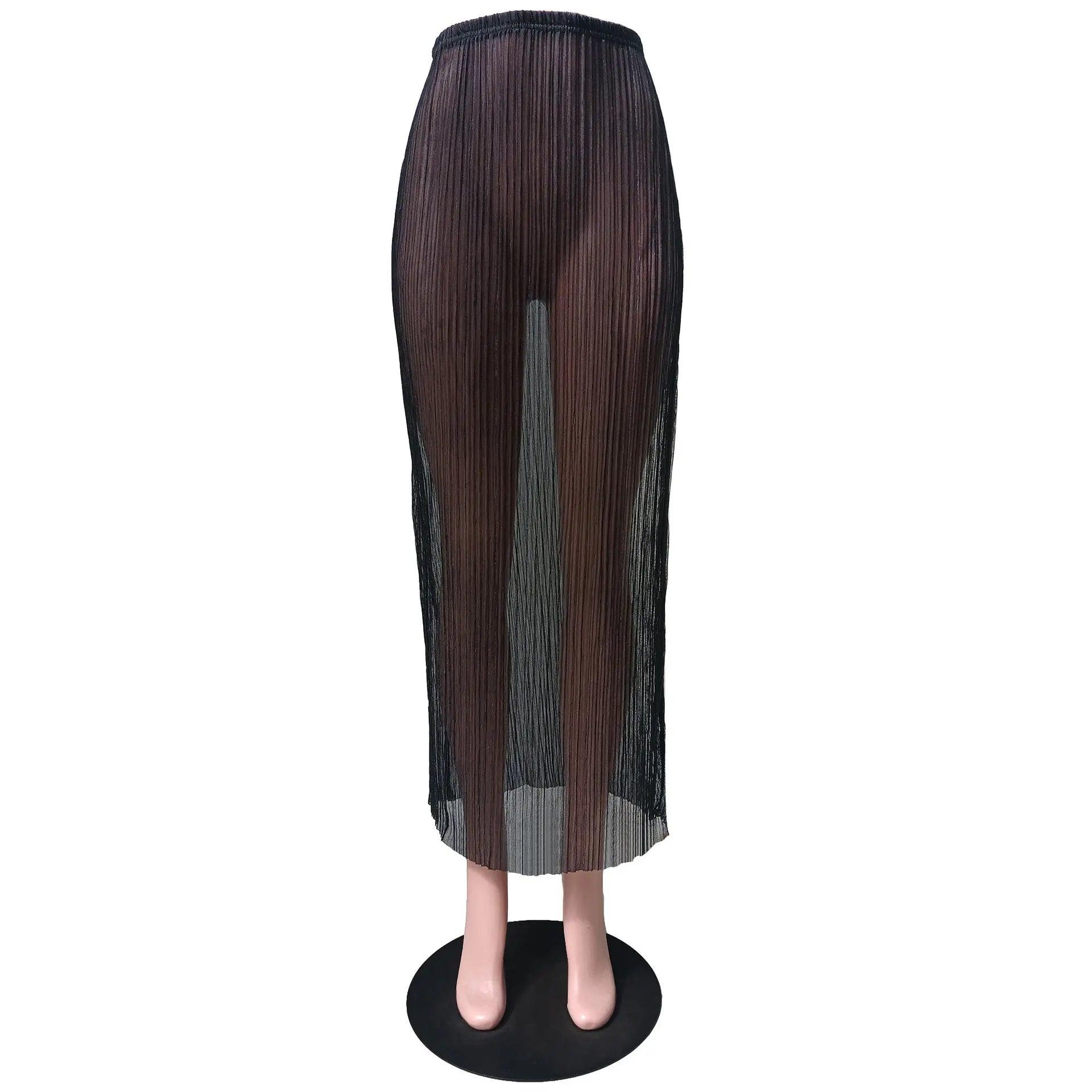 See through Pleated Fashion Skirt - MRC STORE