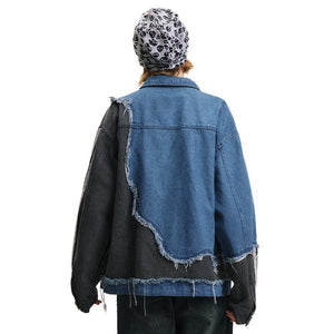 Irregular Patchwork Coat – Color Contrast Design - MRC STORE