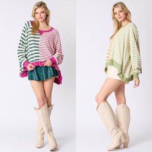Multicolor Striped Pullover Sweater - MRC STORE