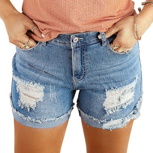 Washed & Frayed Casual Shorts - MRC STORE