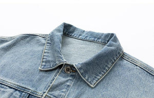 Men's Retro Loose Denim Jacket – Trendy Acetate Fiber Jacket for Casual Wear - MRC STORE