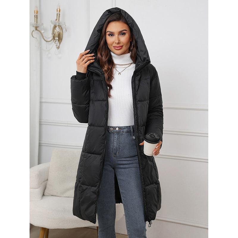 Mid Length Plus Size Hooded Cotton Coat - MRC STORE