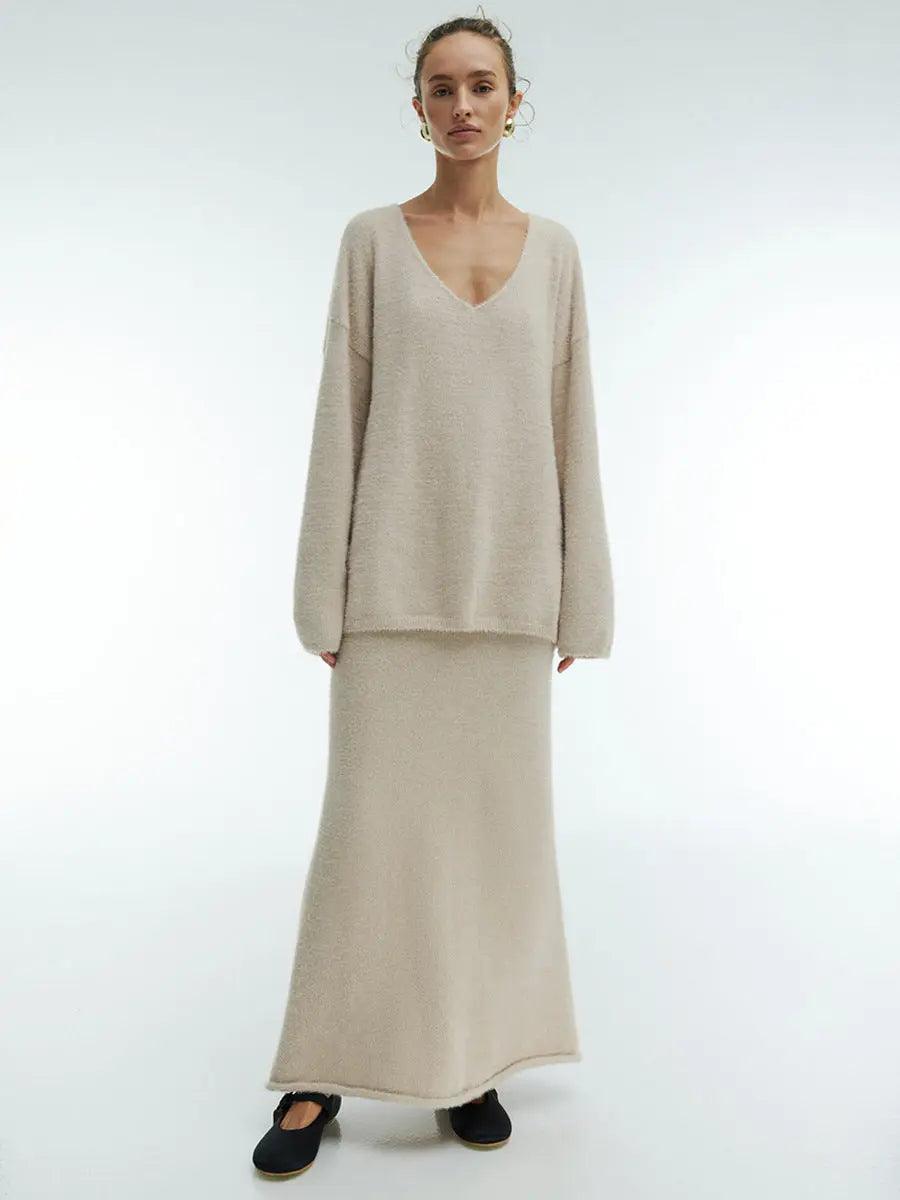 V-Neck Sweater Suit - MRC STORE