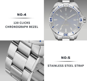 CADISEN Model C8218M new top brand sports men mechanical watches luxury automatic NH35 watch men's stainless steel 200M waterproof watch - MRC STORE