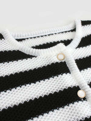 Cardigan Jacket - Striped Round Neck - MRC STOREJacketsMRC STOREWomen’s Cardigan Jacket - Striped Round Neck My Store MRC STORECJMY231743203CXBlack And White Mixed ColorL