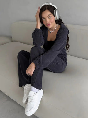 Cardigan Sweater - Hooded Elastic Fit - MRC STOREsetMRC STOREWomen’s Cardigan Sweater - Hooded Elastic Fit My Store MRC STORECJLS242905211KPGrayL