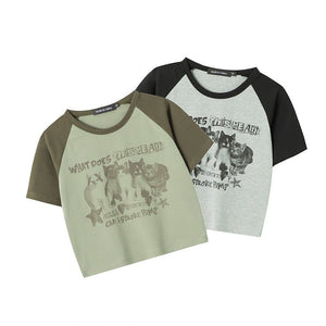Cat T-Shirt Color Block – Raglan Sleeve, Cropped - MRC STORET-ShirtsMy StoreCat T-Shirt Color Block – Raglan Sleeve, CroppedMRC STORECJCS214354503CXFlower GrayL