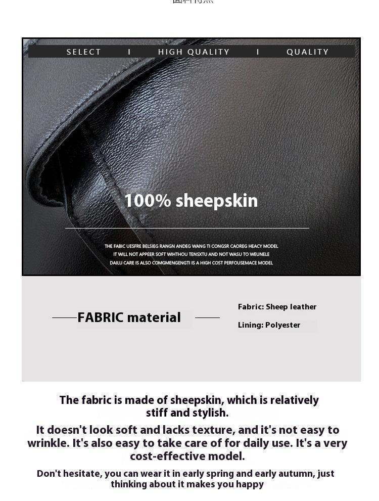 Elegant Women's Genuine Leather Jacket - Sheepskin jacket Short for Stylish Commutes - MRC STORE