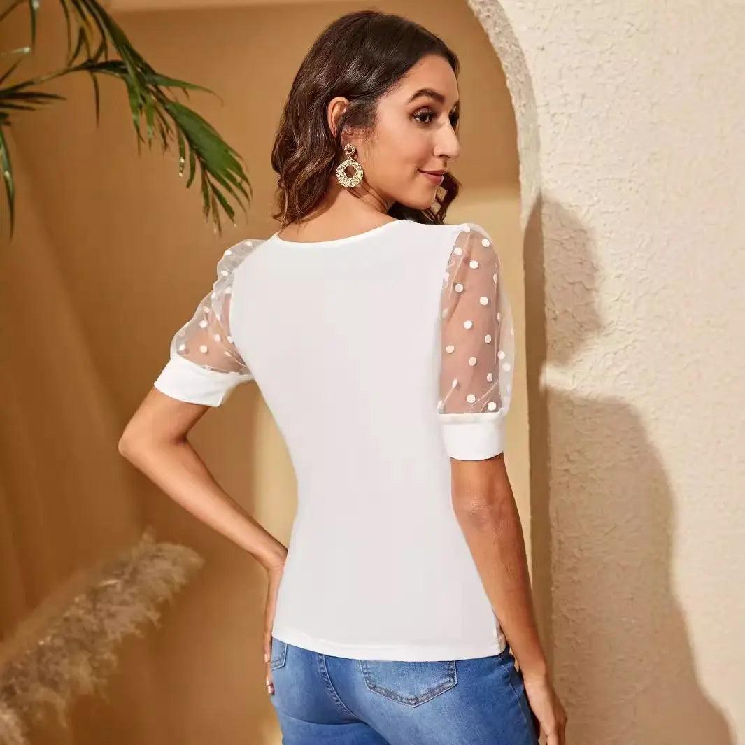 Polka Dot Mesh Top - MRC STORE