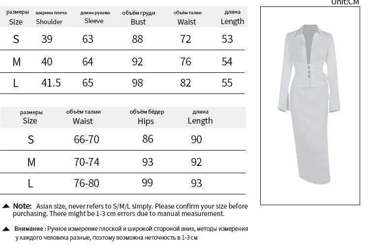 Lace-Up Shirt & High Waist Slit Skirt Set - MRC STORE