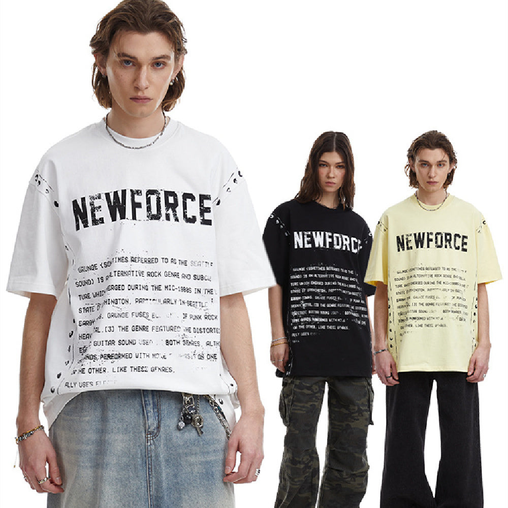 Unisex Vintage T-Shirt - Letter Print Loose My Store