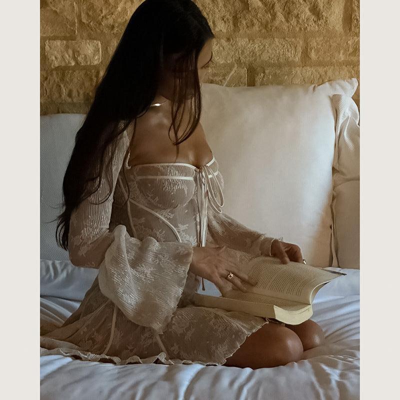 Women's Fashion Enchanting Lace Bell-Bottom Dress - MRC STORE