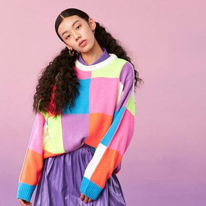 Colorful long pullover sweater - MRC STORETopMy StoreColorful long pullover sweater - MRC STOREMRC STORECJNSSYMY00380-Rainbow color-LRainbow colorL