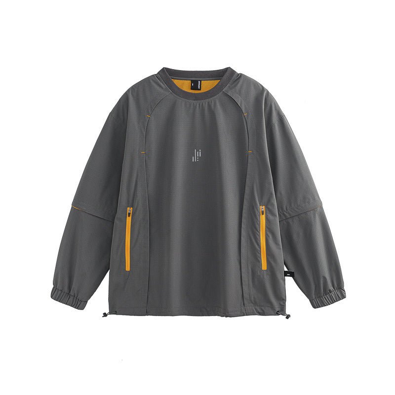 Contrast Color 3 - in - 1 Functional Sweater - MRC STORESweaters & HoodiesMRC StoreGray jacket with yellow zippers on a white backgroundMRC STORECJWY231570404DWGray2XL