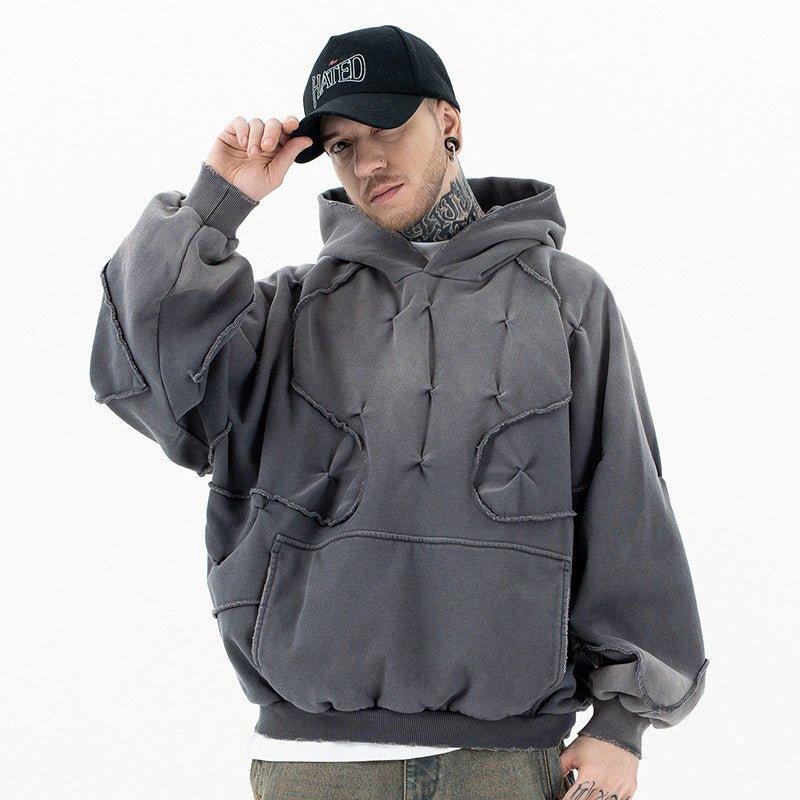 Creative Design Gradient Dyeing Hooded Sweater – Stylish Pullover for Youth - MRC STORE