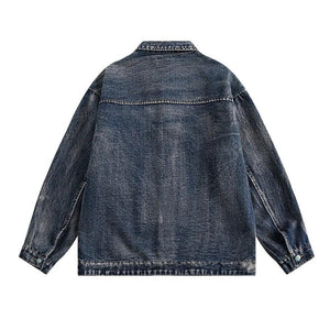 Distressed Punk Denim Jacket - MRC STORE