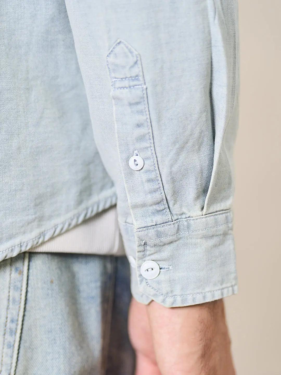 Vintage Embroidered Denim Shirt - MRC STORE