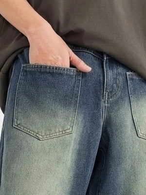 Men's Vintage Wash Wide Leg Jeans