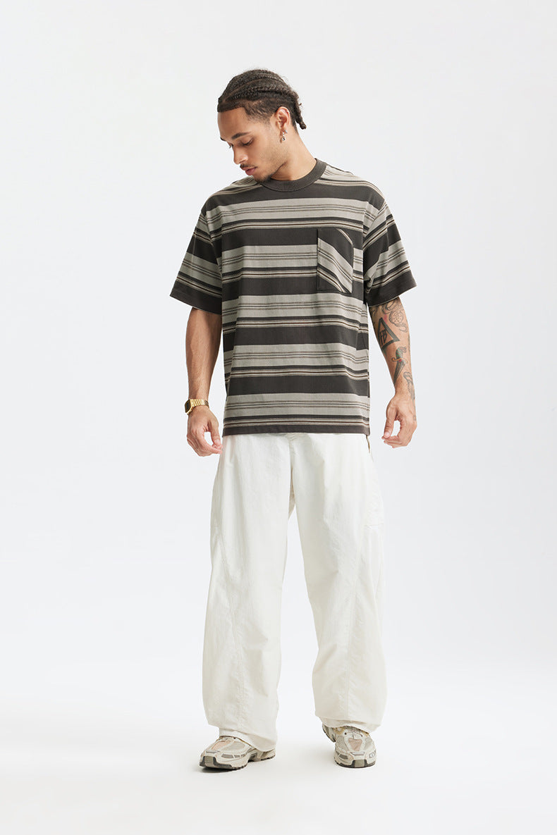 Unisex Striped T-Shirt - Loose Pocket Style My StoreÂ
