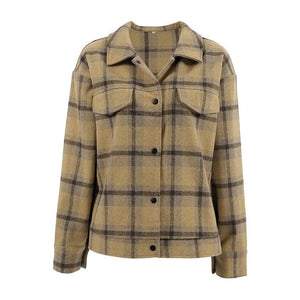 Plaid Woolen Jacket - MRC STORE