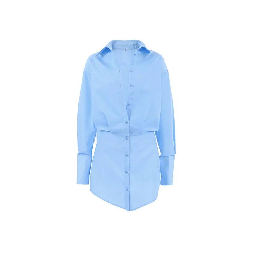 Slim Fit Sheath Shirt Dress - MRC STORE