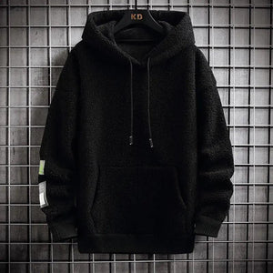 Cozy Sherpa Fleece Hoodie with Utility Patch Detail - MRC STORE