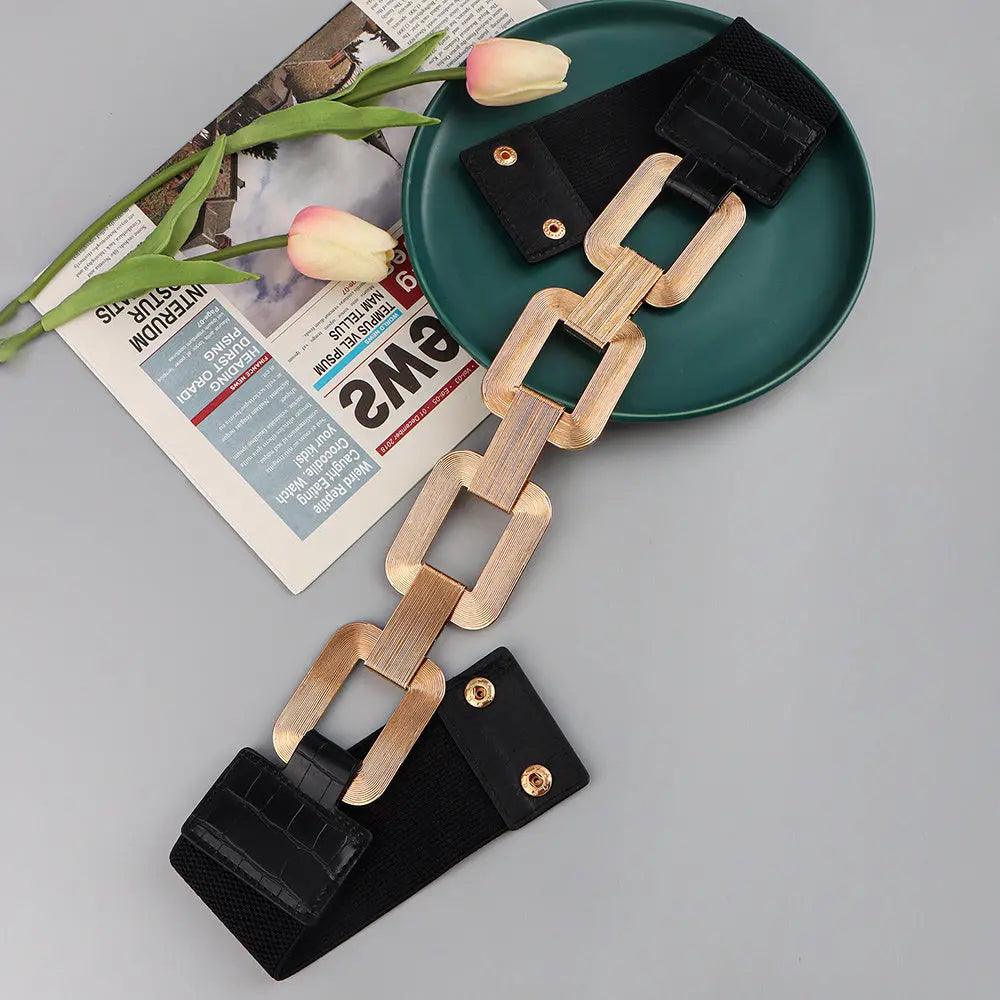 The New Gold Black Wide Belt Decoration - MRC STORE
